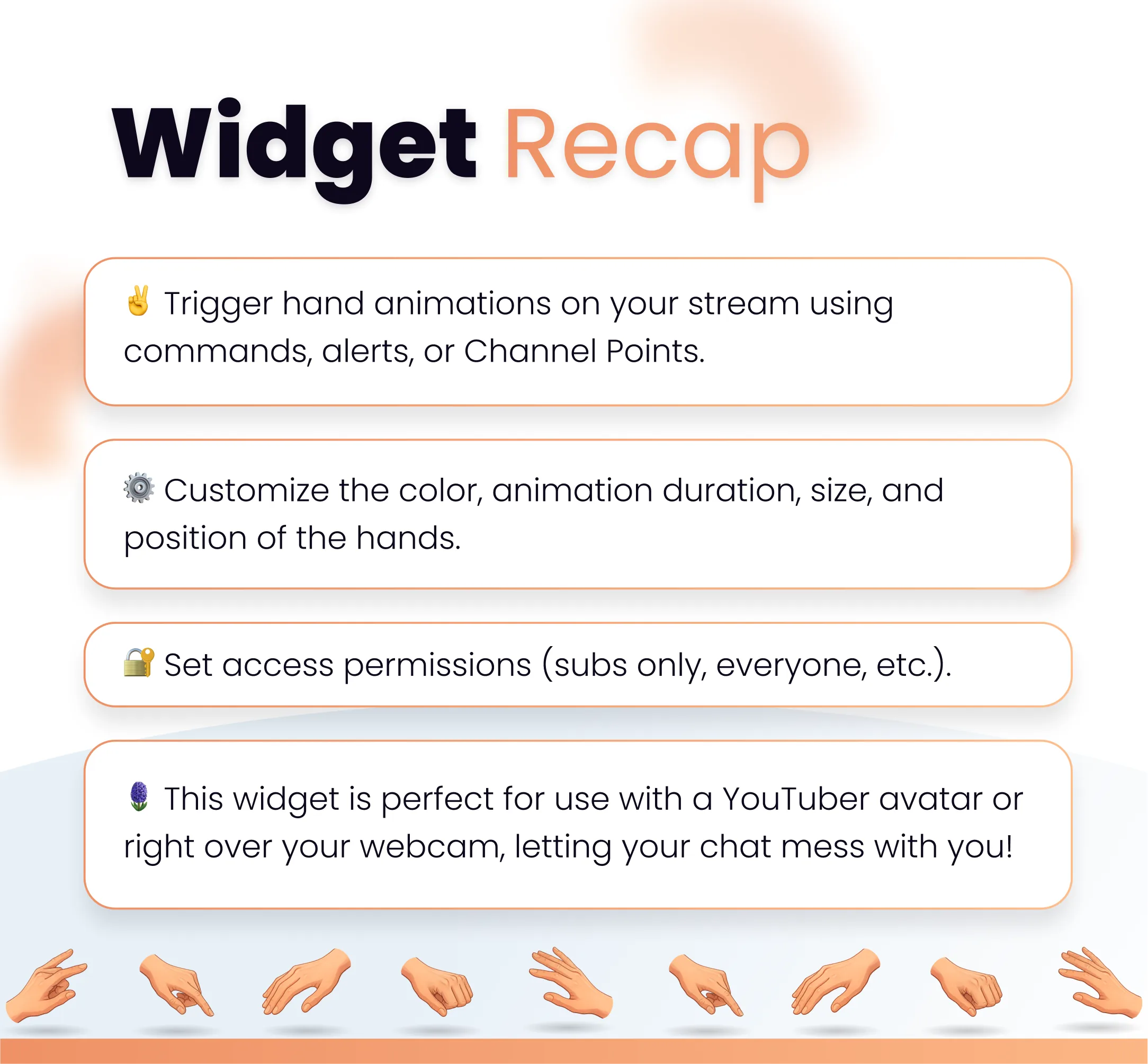 Widget Hand Actions