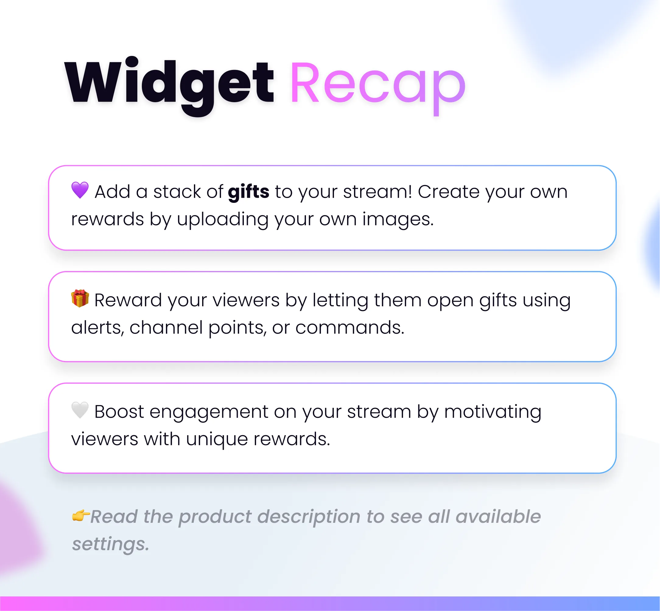Widget Stream Gifts