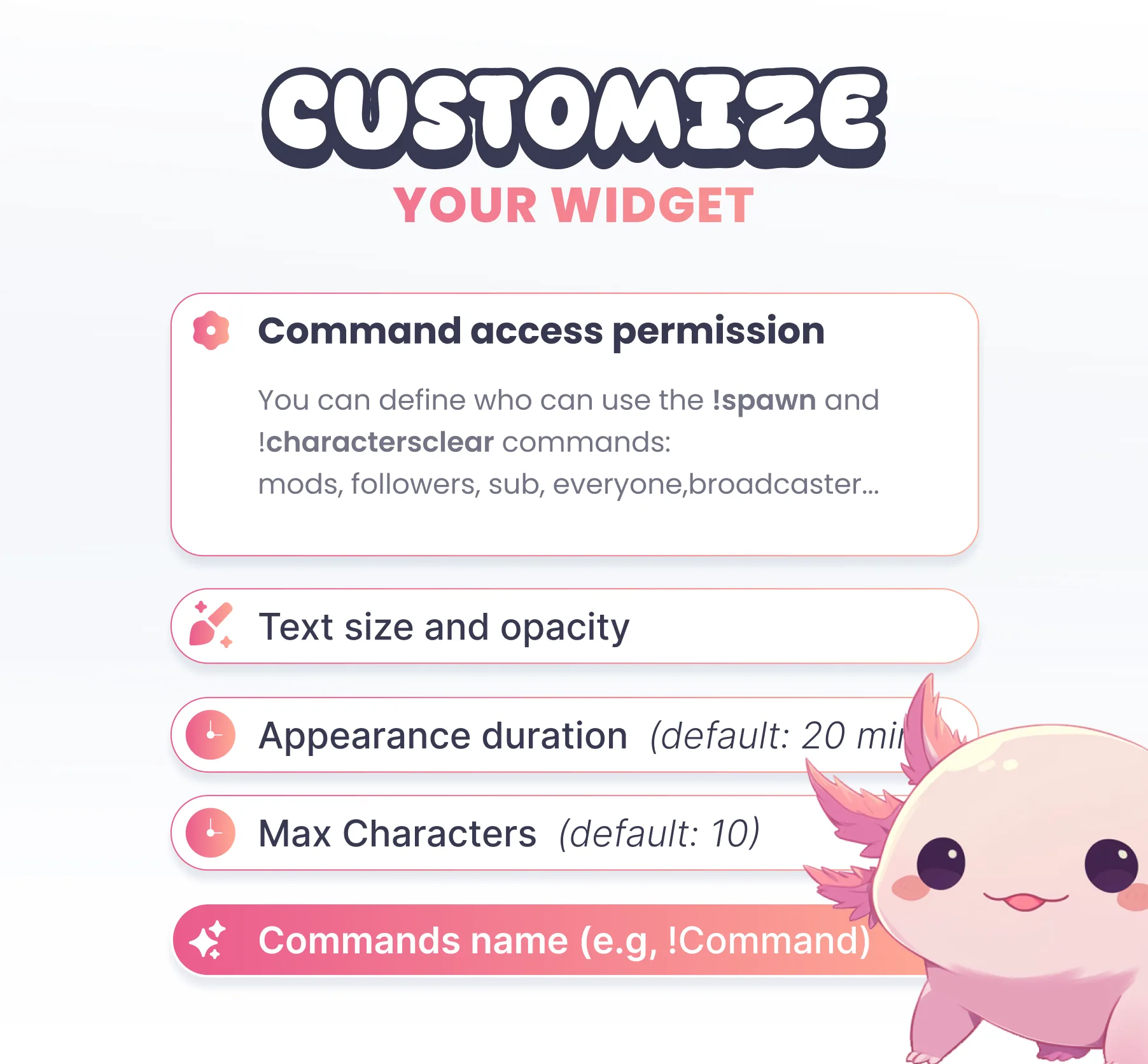 Axolotl Community Widget