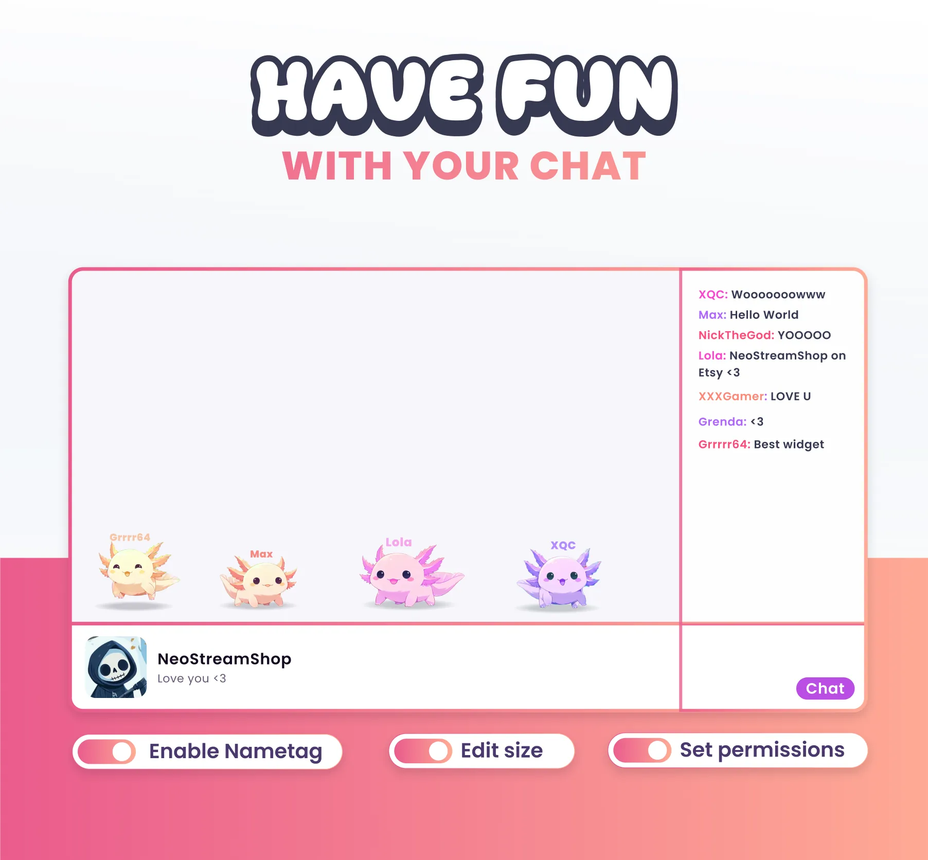 Axolotl Community Widget