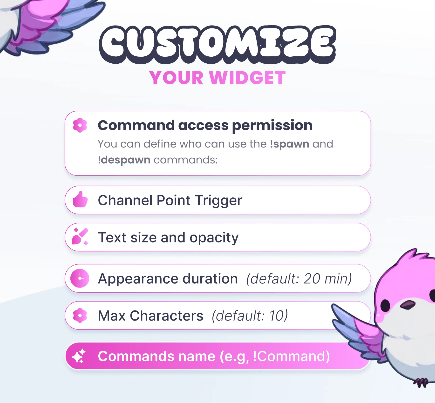 Birds Community Widget