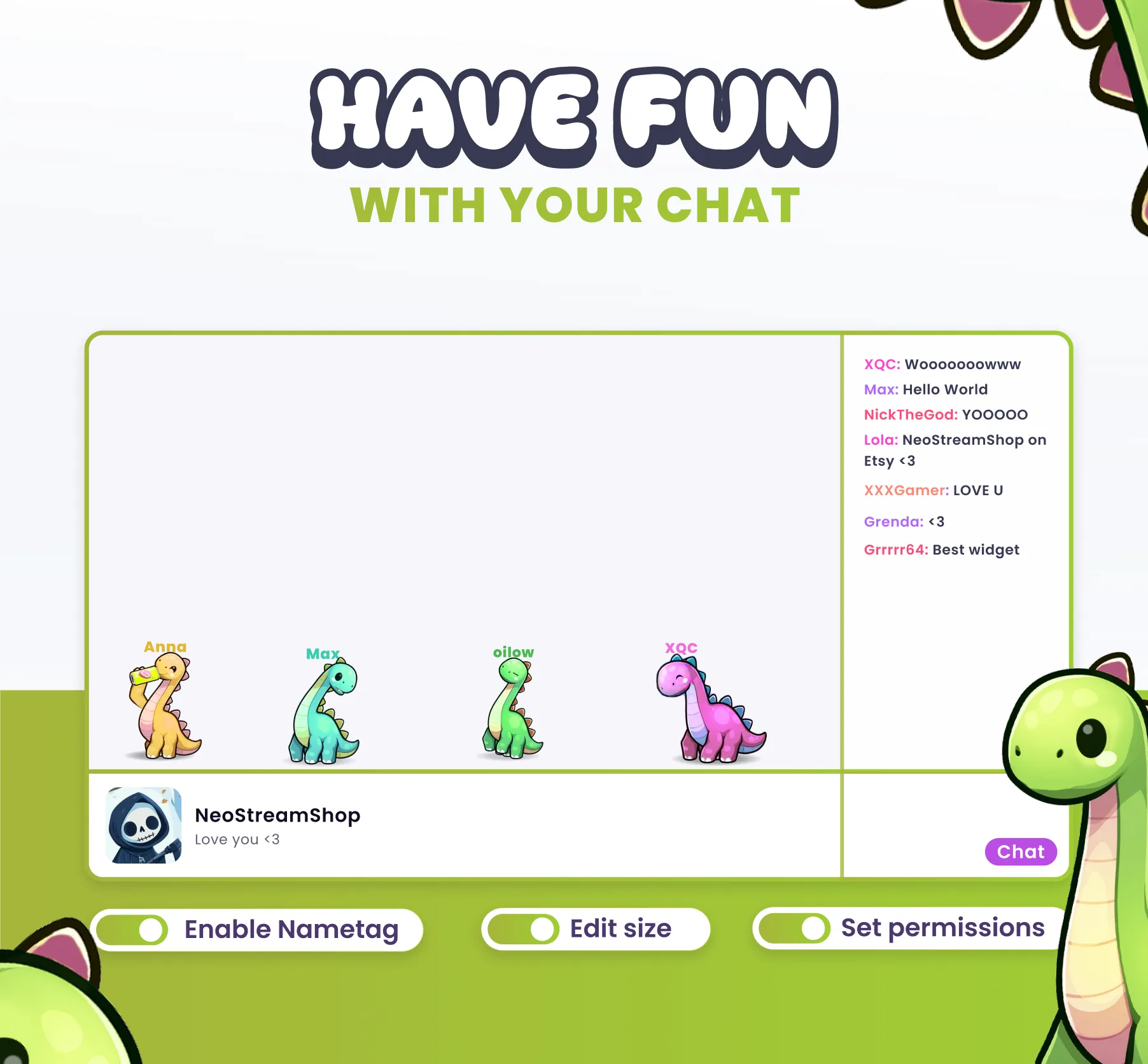 Dinosaurs Community Widget
