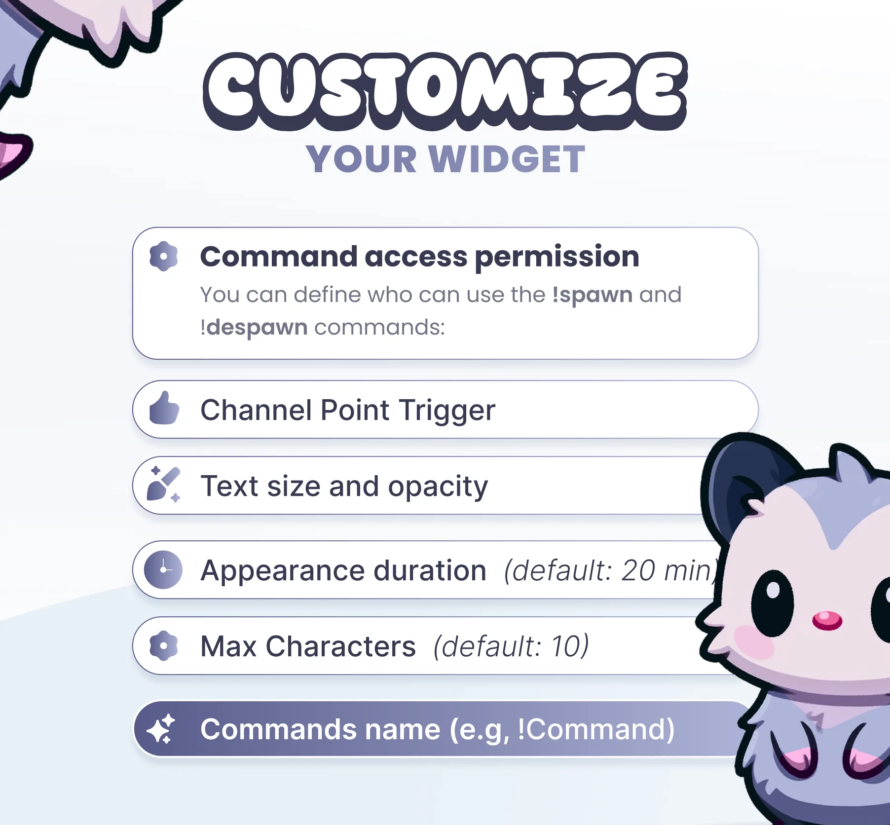 Possums Community Widget