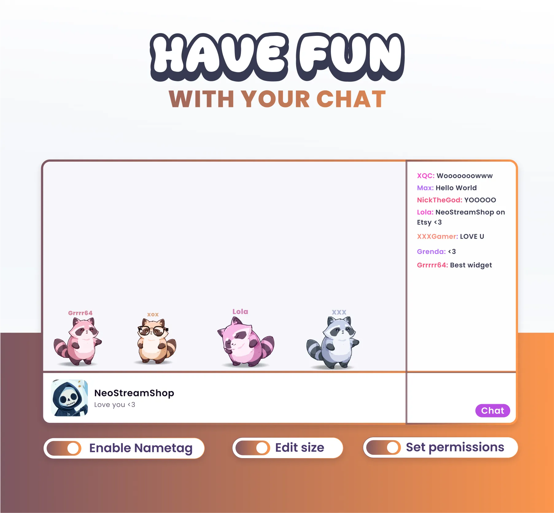 Raccoons Community Widget