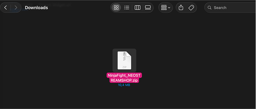 Locate or download the widget zip folder